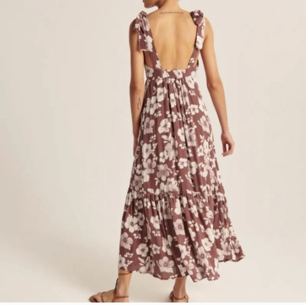 Abercrombie & Fitch Tie Strap Floral Maxi Midi Dress Size LT